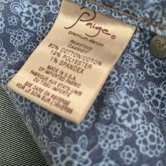 Paige Laurel Canyon Jeans 25 Low Rise Flare Dark Wash Lightweight Denim - Picture 8 of 9